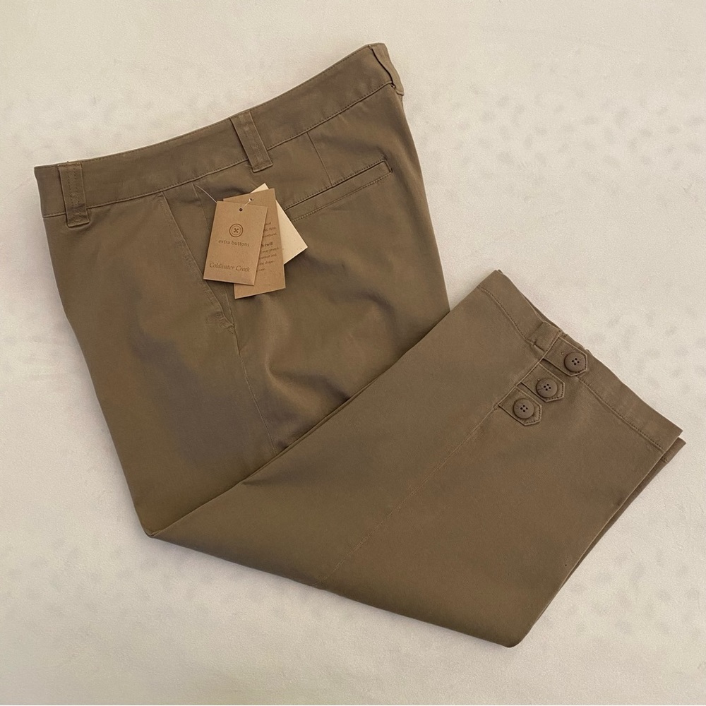 COLDWATER CREEK STRETCH TWILL CROPPED LEG PANTS WOMEN SZ 12